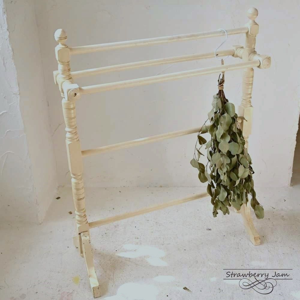 L3612-47 フランスアンティーク ペイント リネンラック ラック