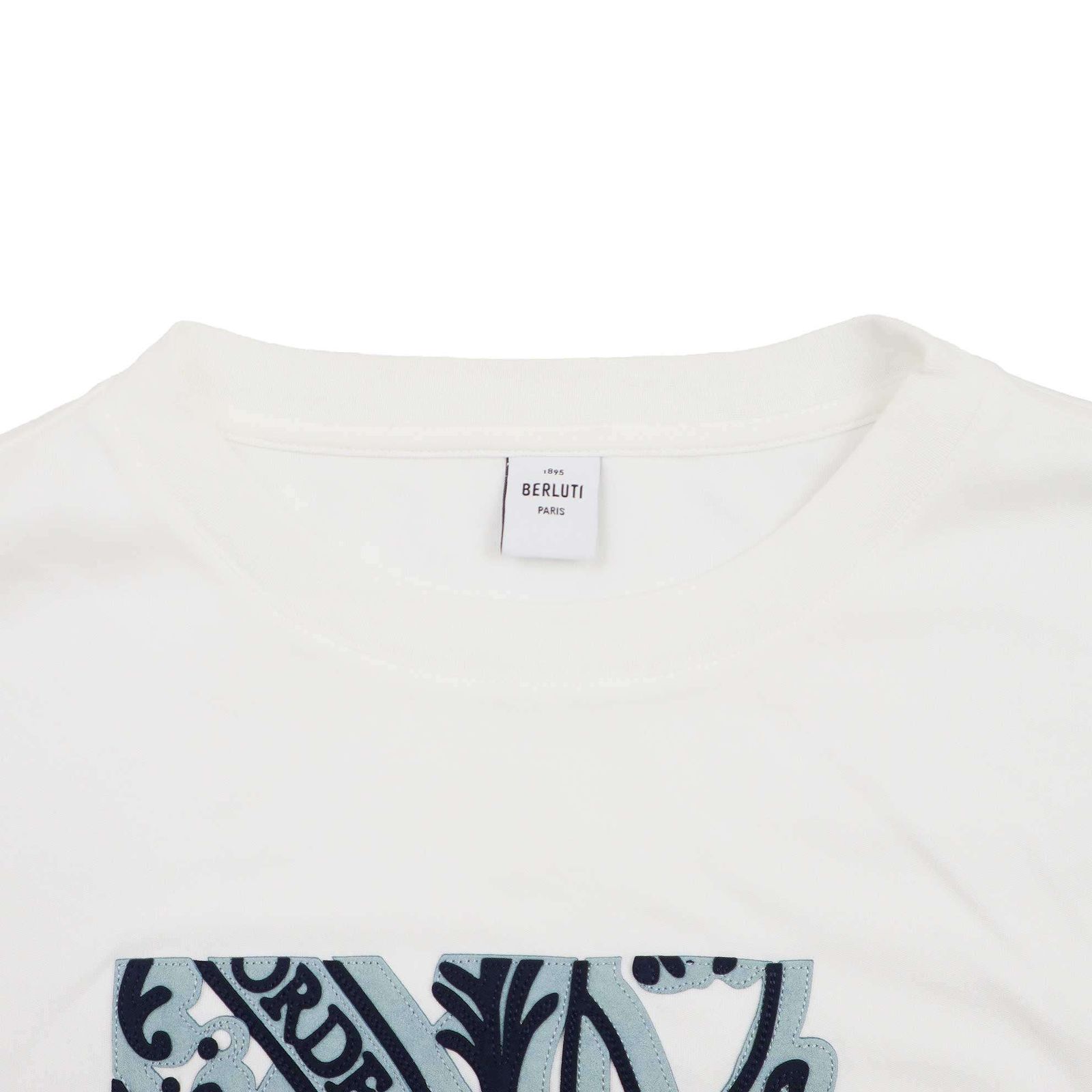 【BERLUTI】スクリット コットン ホワイト Tシャツ Berluti ベルルッティ スウェードスクリットフレームロング