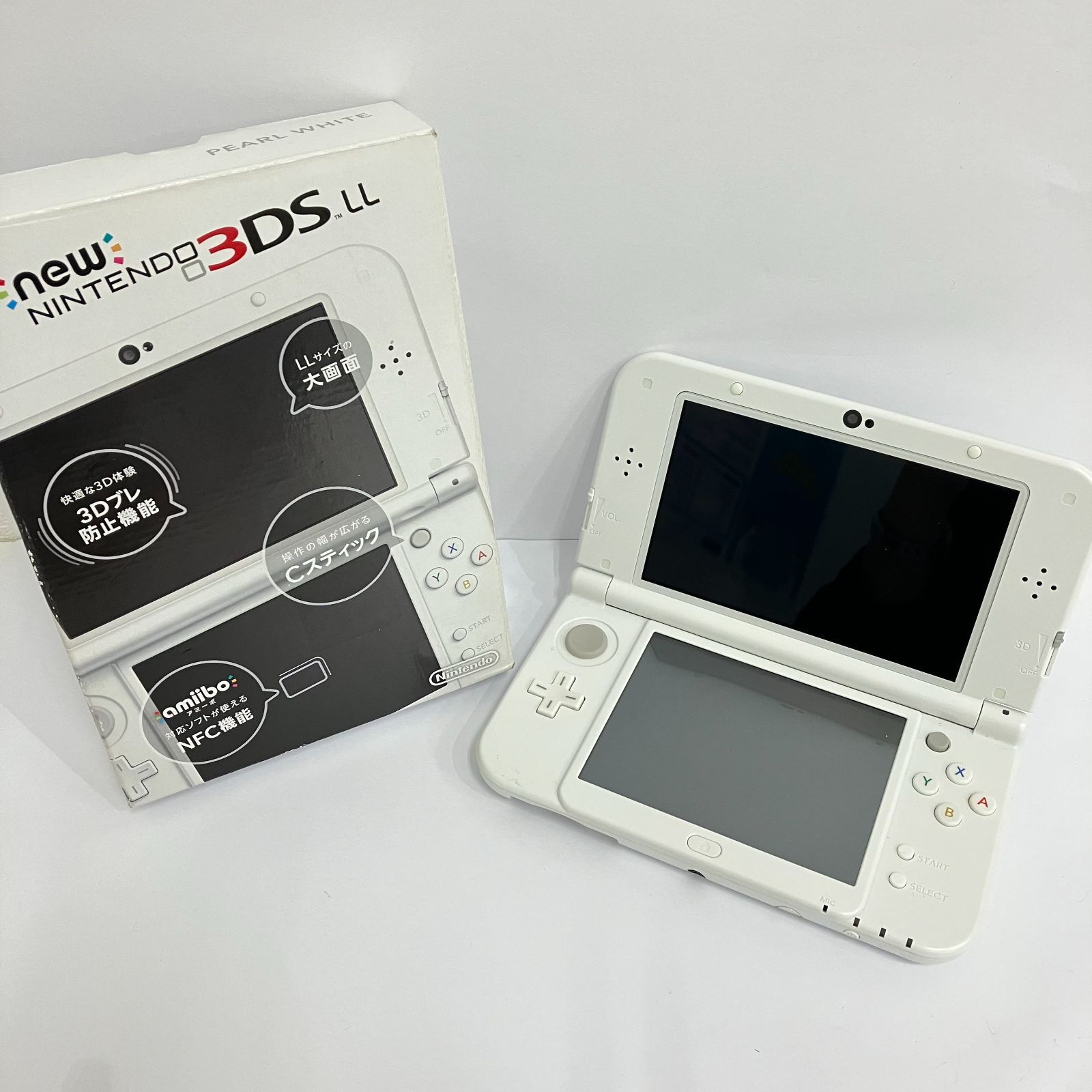 I12784】任天堂 3DS パールホワイト 箱有り 説明書付 動作未確認 中古 
