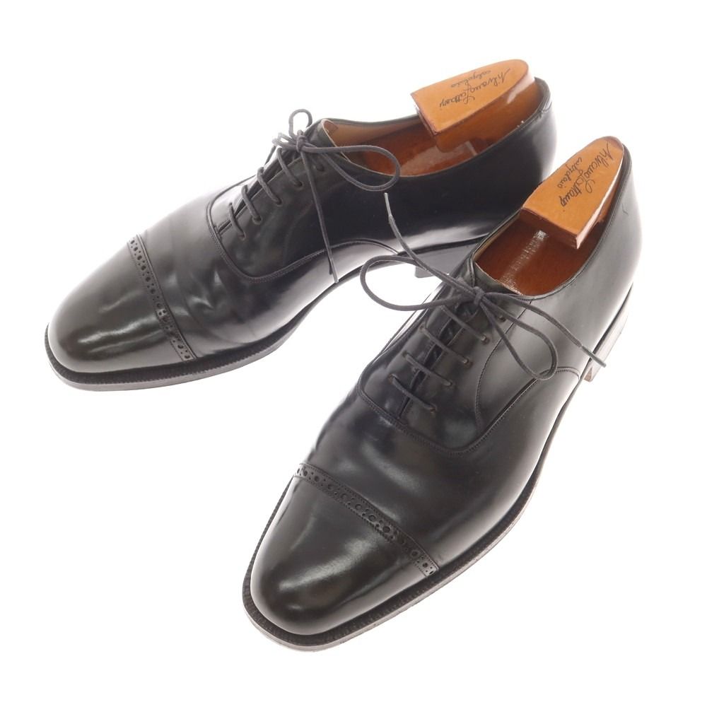 シルバノラッタンジ Silvano Lattanzi サンモトヤマ別注 コードバン ストレートチップ ドレスシューズ ブラック サイズ7 1|2 メンズ