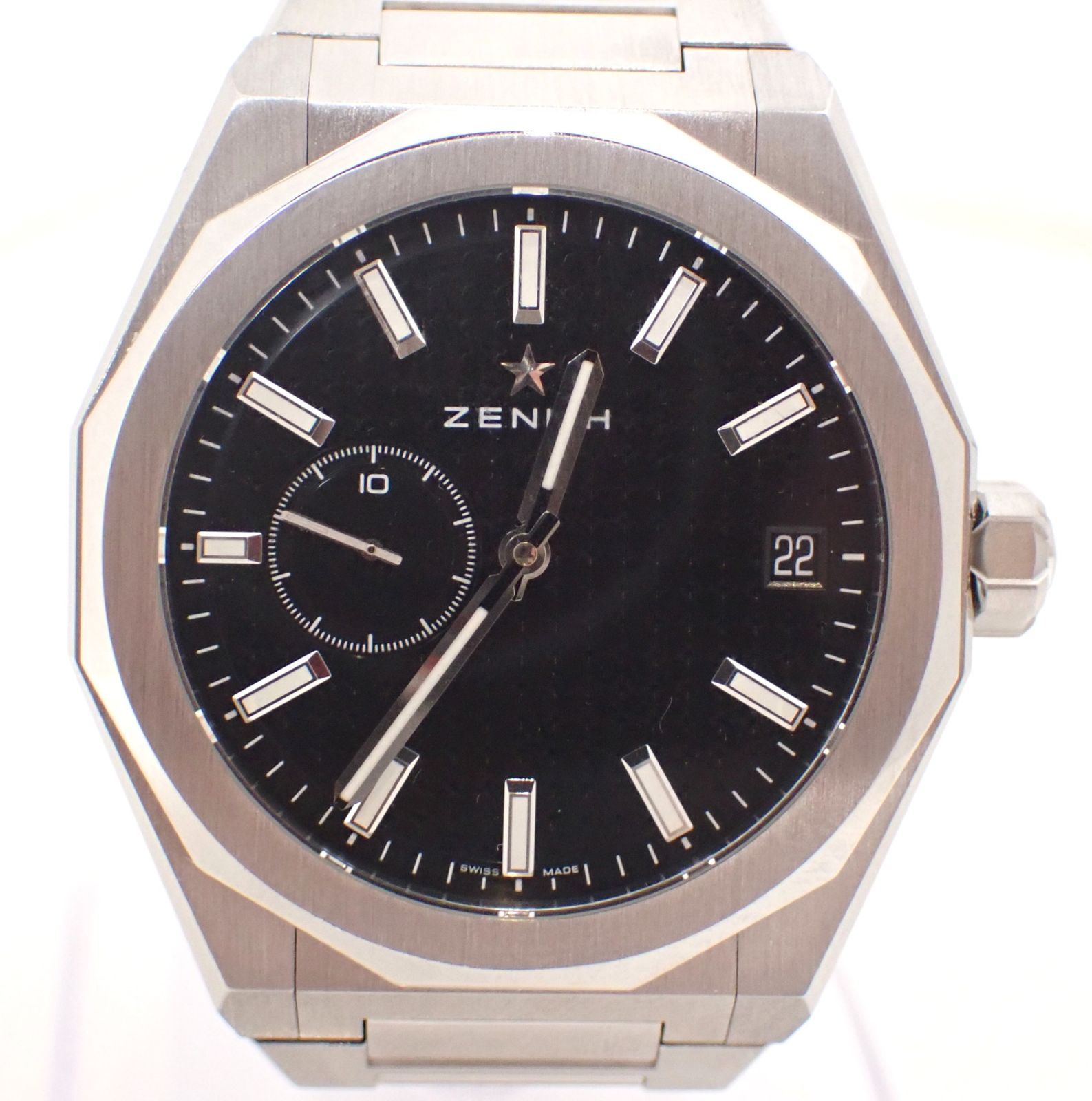 定価126万円↑磨き済 美品 ZENITH ゼニス デファイ スカイライン 03.9300.3620 黒文字盤 メンズ 自動巻 腕時計