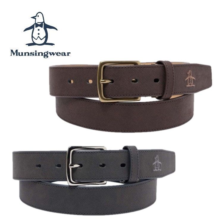 25秋冬 マンシングウェア Munsingwear メンズ スエード調長持ちベルト MG5FBL02M ペンギン刺? 感 3.5cm幅 カット可