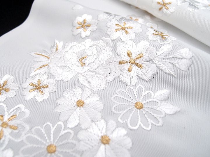 半衿 振袖 成人式 半襟 刺繍 花 牡丹 菊 桜 フォーマル 白 金 二十歳の 