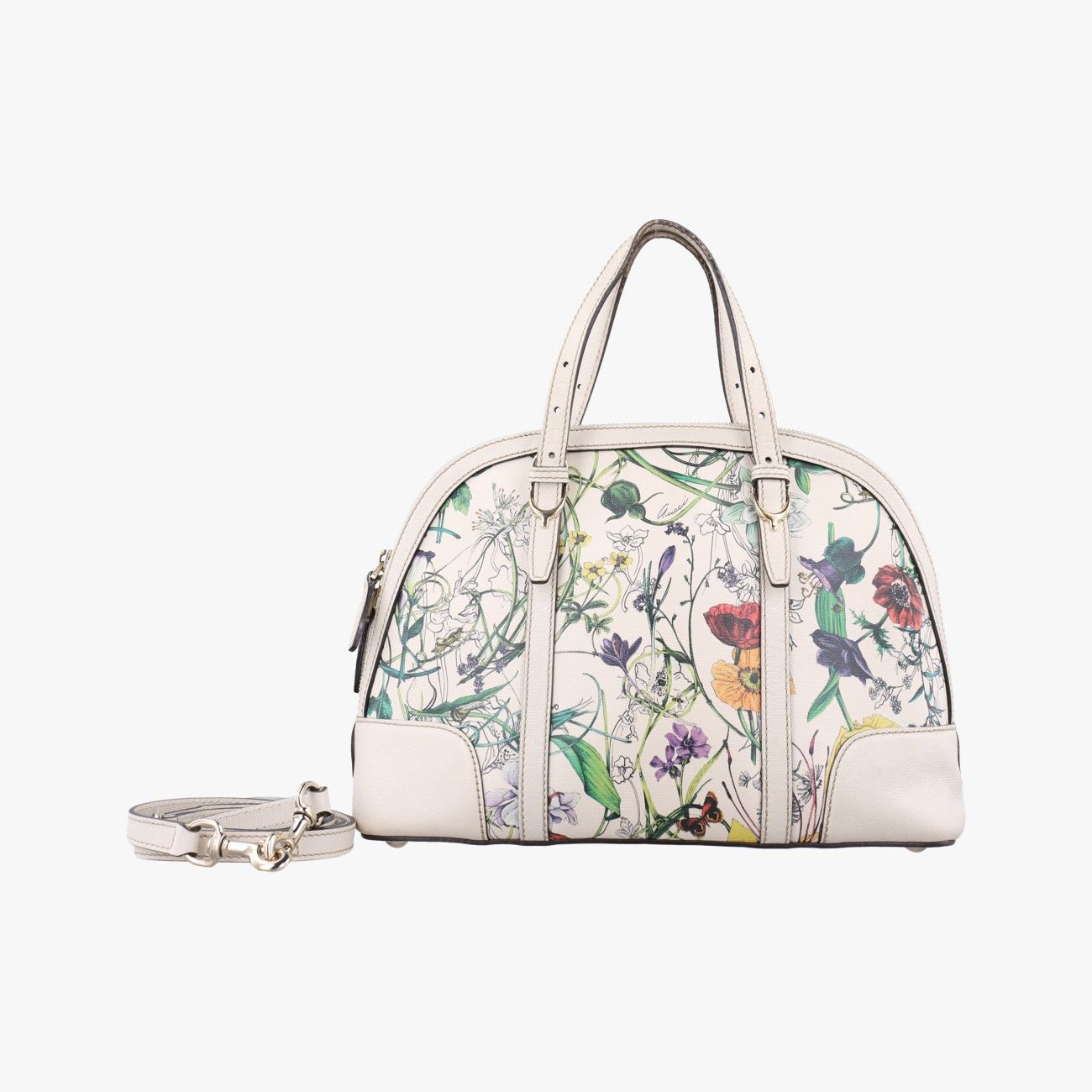 グッチGucciニースフローラ アイボリー×マルチ レザー×ファブリック 309617 D015565013