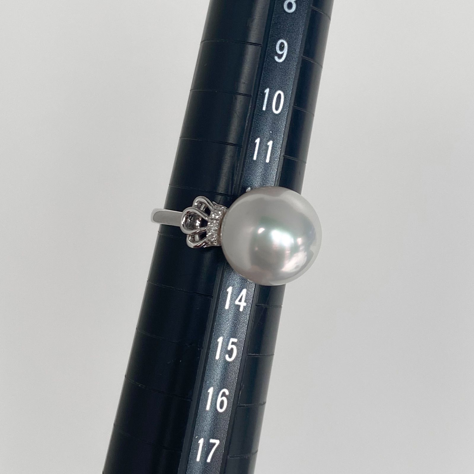 真科研フェニックス 白蝶11.2mm K18WG リング ダイヤモンド 12.5号 