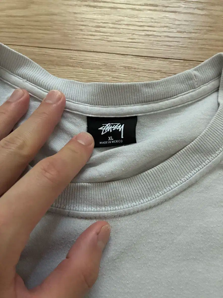 XL STUSSY WORLD TOUR WARRIOR MAN ロゴ プリンティング ロングスリーブ 白