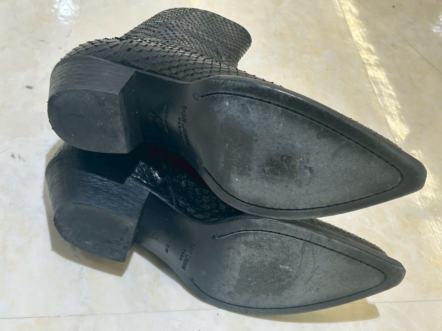Saint Laurent サンローラン パイソンヒールブーツ size42 Saint Laurent サンローラン パイソンヒールブーツ size42