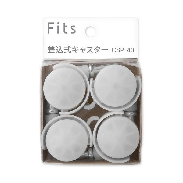 まとめ 天馬 Fitsフィッツ差込式キャスター CSP-40 クリア 1パック 4個 ×5セット