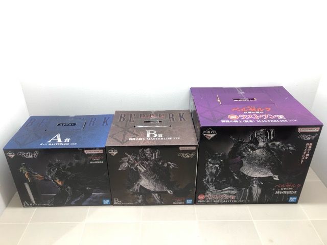 ファイナルセール開催中！ 未開封 一番くじ ベルセルク~反撃の誓い~A B ラストワン賞 3個セット ガッツ 髑髏の騎士 髑髏の騎士 騎乗 フィギュア F5485-007 091