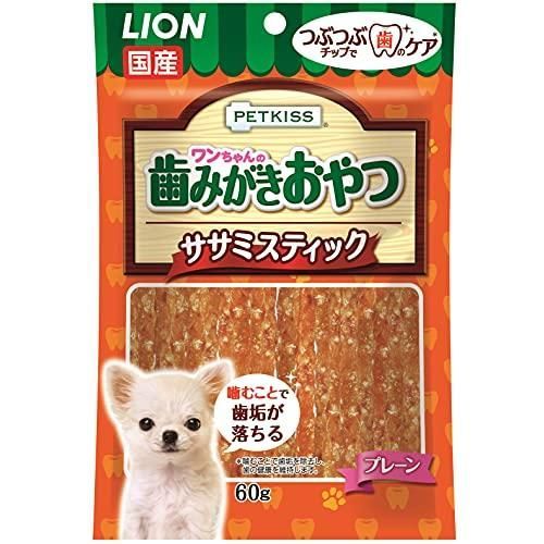 ライオン LION ペットキッス PETKISS ワンちゃんの歯みがきおやつ ササミスティック プレーン 60g×6個 まとめ買い