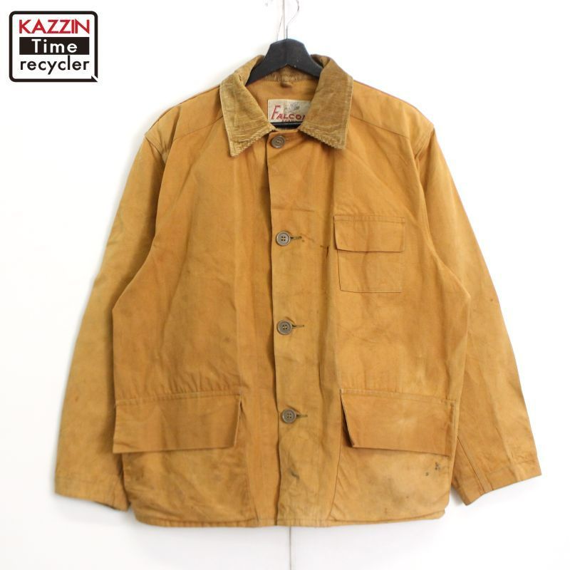 50s vintage Duxbak 襟コーデュロイ キャンバス ハンティングジャケット メンズ XLサイズ相当 ビッグサイズ オーバーサイズ