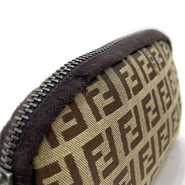 美品 FENDI フェンディ ズッキーノ柄ポーチ 7N0036 ベージュ レザー 美品 FENDI フェンディ ズッキーノ柄ポーチ 7N0036 ベージュ