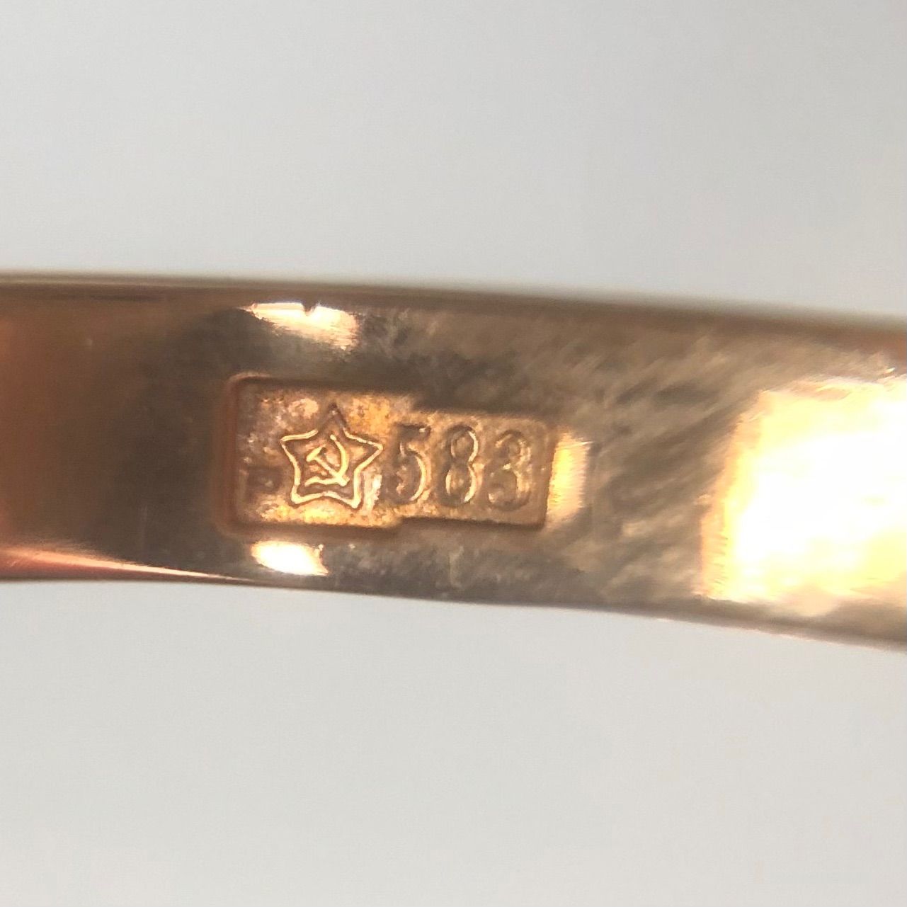 ☆583刻印 K14 14金 ゴールド 石付きリング 19号 総重量4.5g ☆ - メルカリ