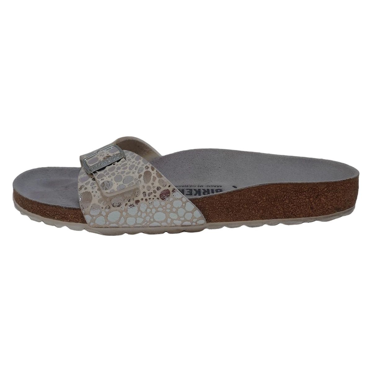 BIRKEN STOCK ビルケンシュトック サンダル 37 レディース - 白×シルバー レザー