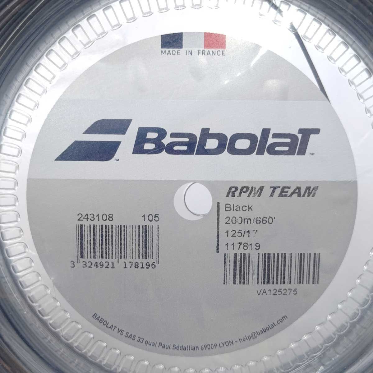 中古・未使用品】バボラ RPM TEAM チーム 125 硬式 テニス ストリング 