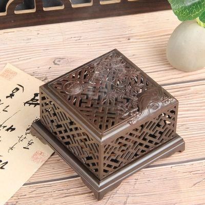 田園風薫香炉 竹盤香炉 四角檀香炉 焚香炉 装飾品 工芸品 美術品 置物