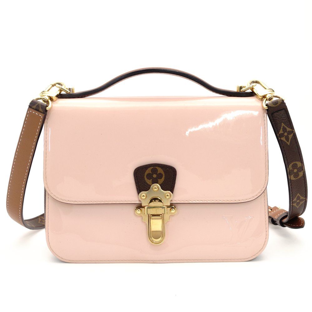 ルイヴィトン LOUIS VUITTON ヴェルニ チェリーウッドBB ハンドバッグ ピンク×ブラウン 2way モノグラム キャンバス クロスボディ7-10-166