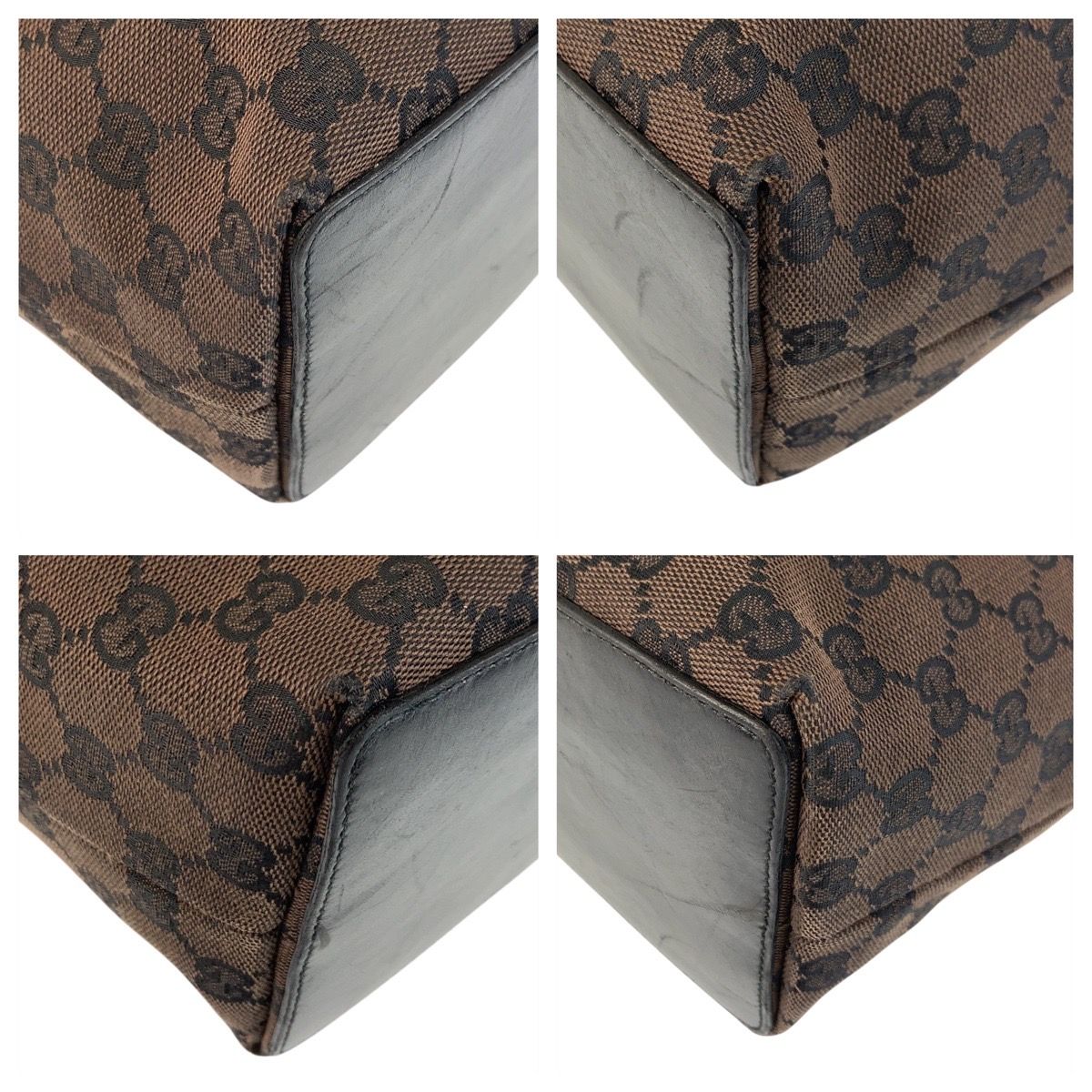 美品 GUCCI グッチ ブラウン ゴールド金具 GGキャンバス/レザー