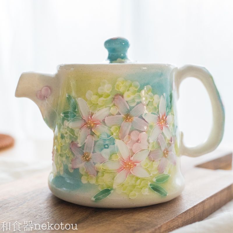 新品ゆずりは 工房 薄紅花景色 ポット急須 おしゃれ かわいい カフェ