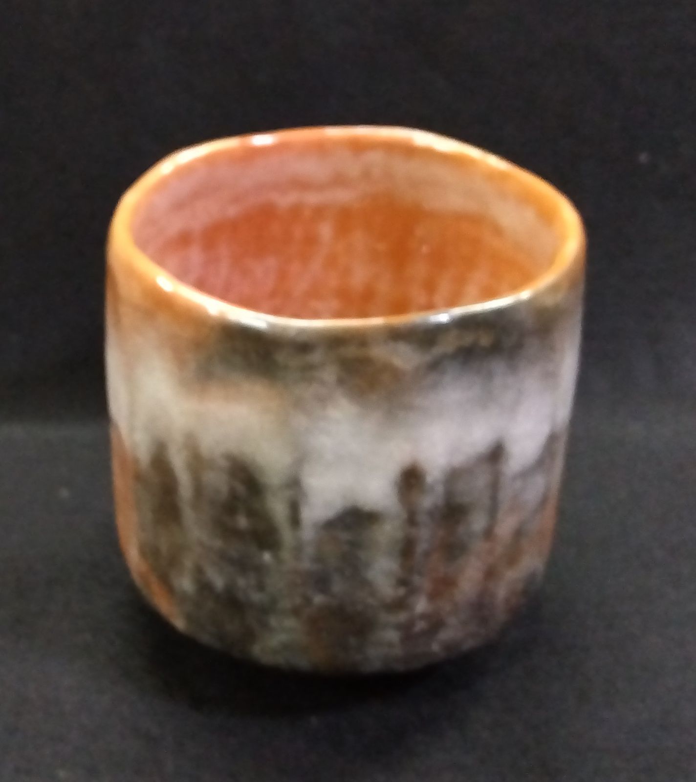 茶道具 茶碗 筒茶碗 赤楽茶碗 玉藻窯 氏家常美