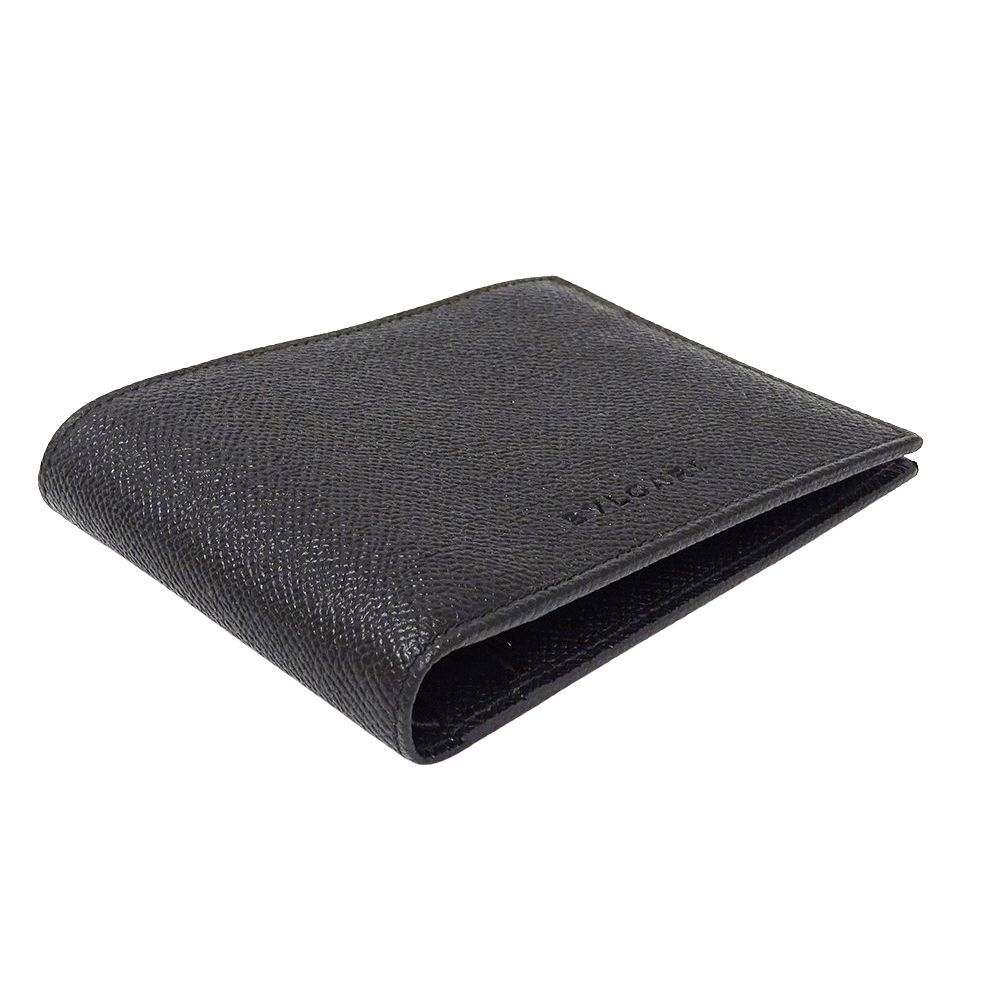 美品】BVLGARI ブルガリ Wホック コンパクトウォレット レザー折り財布