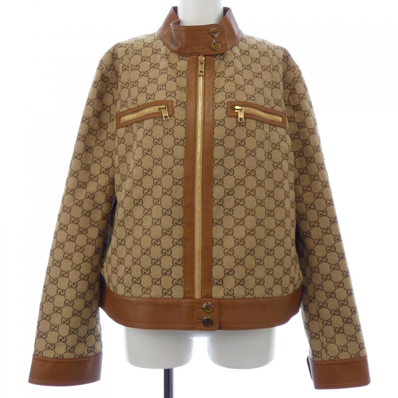 グッチ GUCCI レザー トリム GGキャンバス 681034 Z8AV6 ジャケット