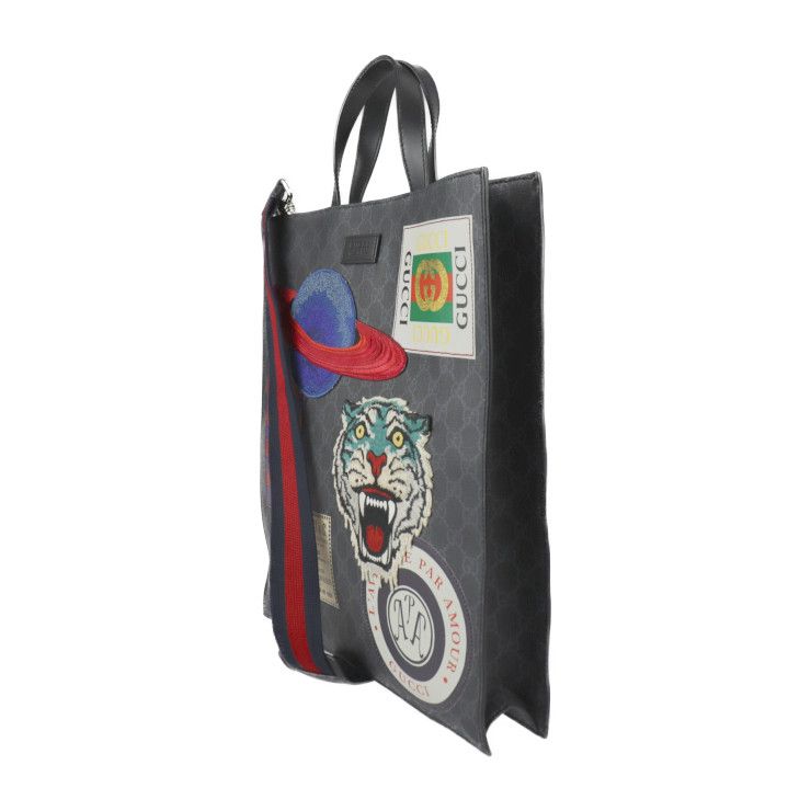 GUCCI グッチ クーリエ トートバッグ 495559 PVC レザー グレー マルチ  