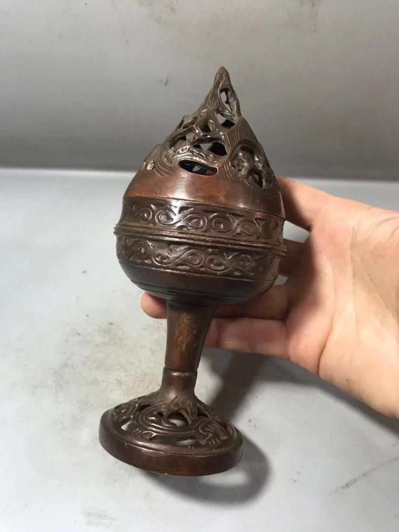 銅 細工 お坊さん 香炉 茶道具 工芸品 美術品 置物 銅 細工 玄紋香炉 博山炉 香道具 茶道具 装飾品 工芸品 置物