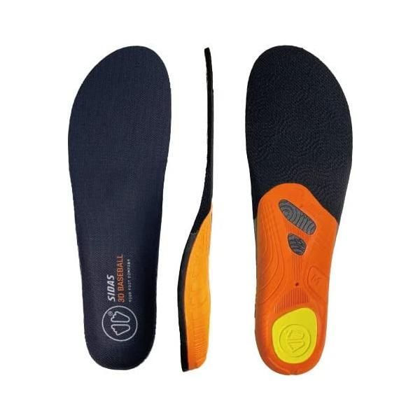 SIDAS シダス ベースボール3D 3229411 インソール 野球 中敷き アーチサポート 衝撃吸収 ブラック XS 22.0cm-