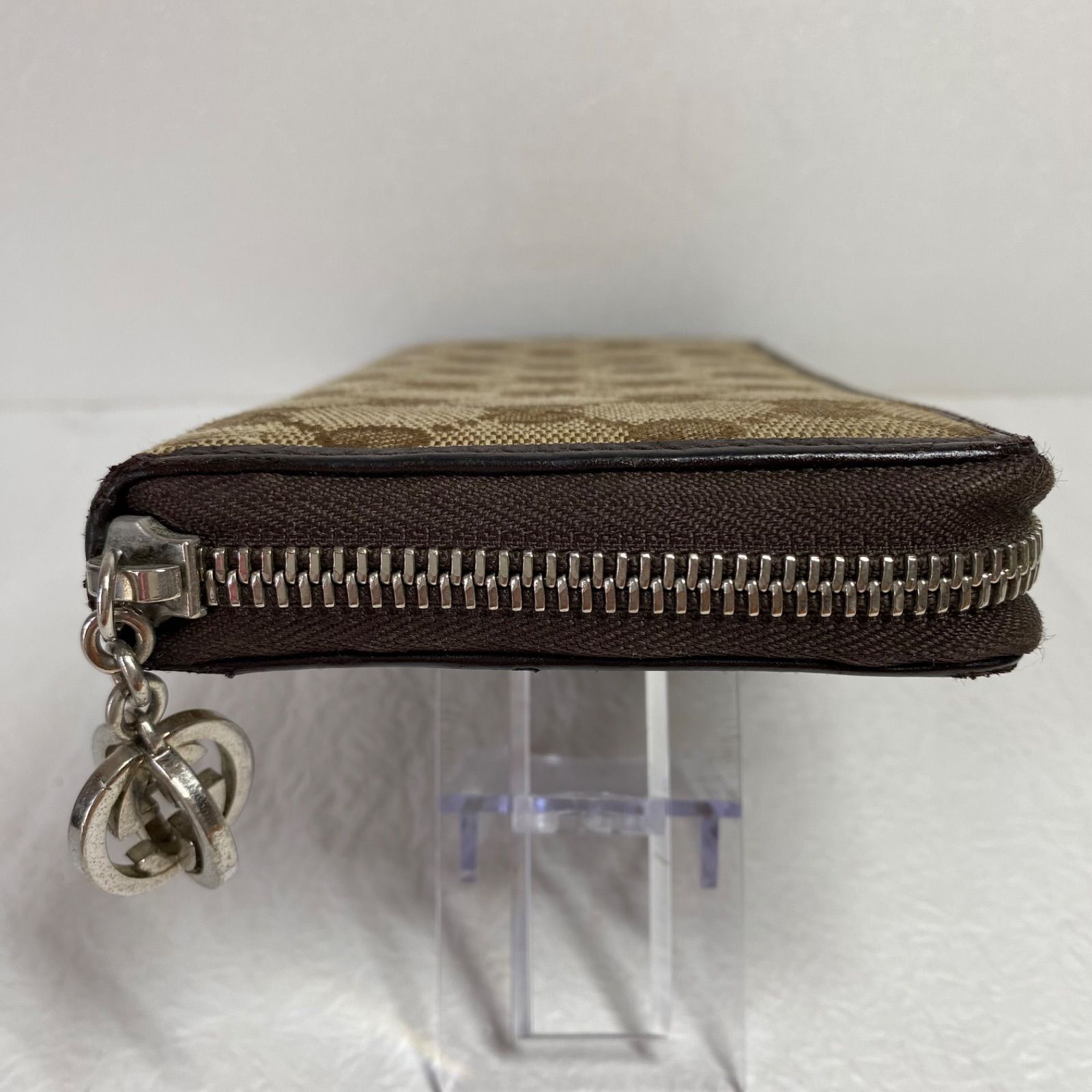?美品?GUCCI GGキャンバス 長財布 ブラウン茶色 インターロッキング 