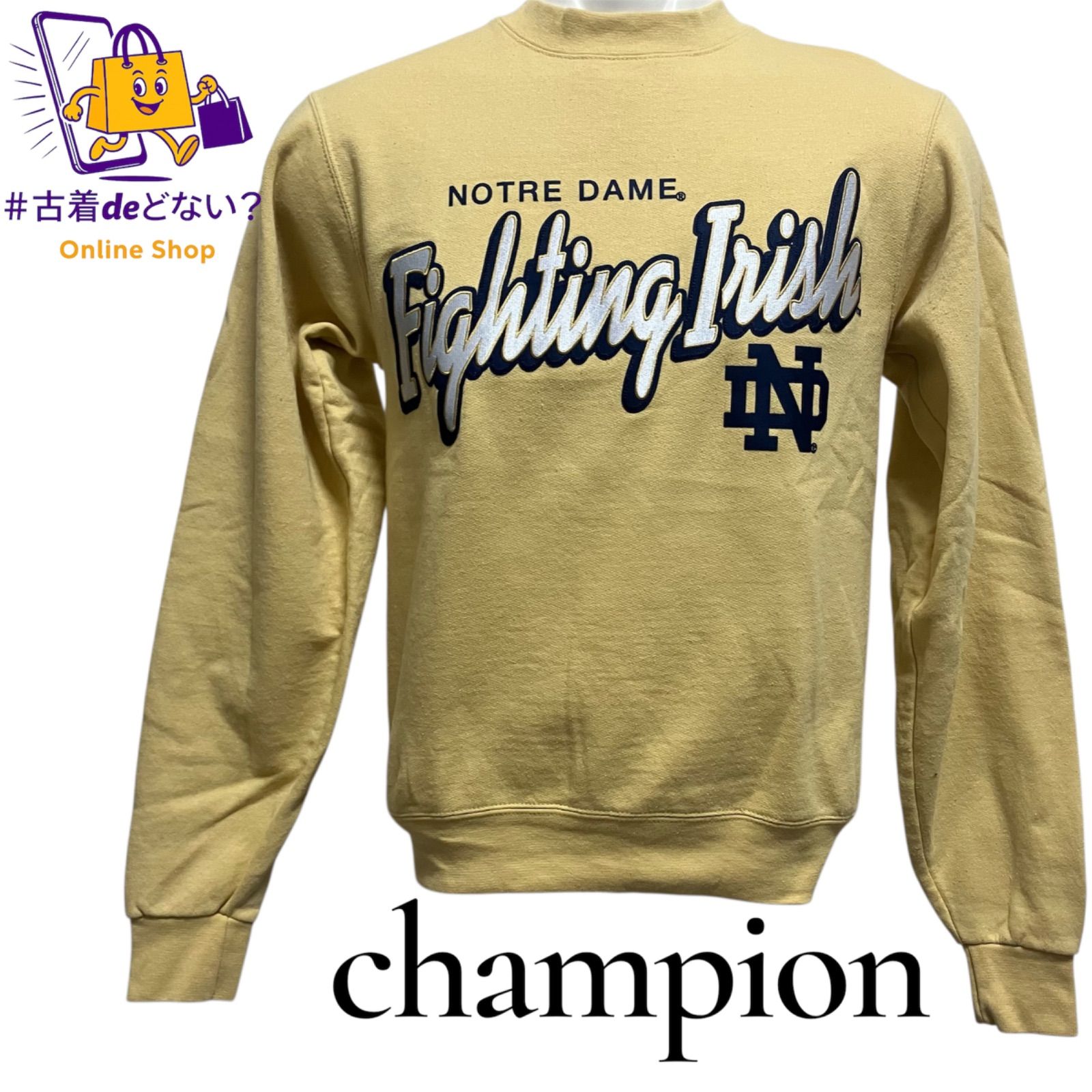 レア Champion NOTRE DAME Fighting Irish カレッジスウェット XS 古着 