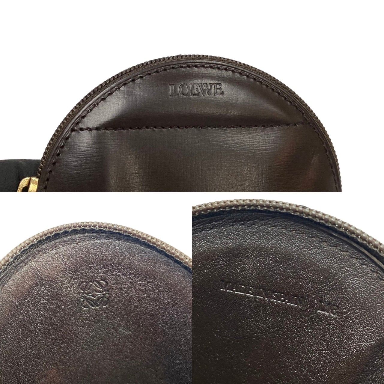 極 美品 レア品 LOEWE ロエベ アナグラム ロゴ オールレザー カーフ 本