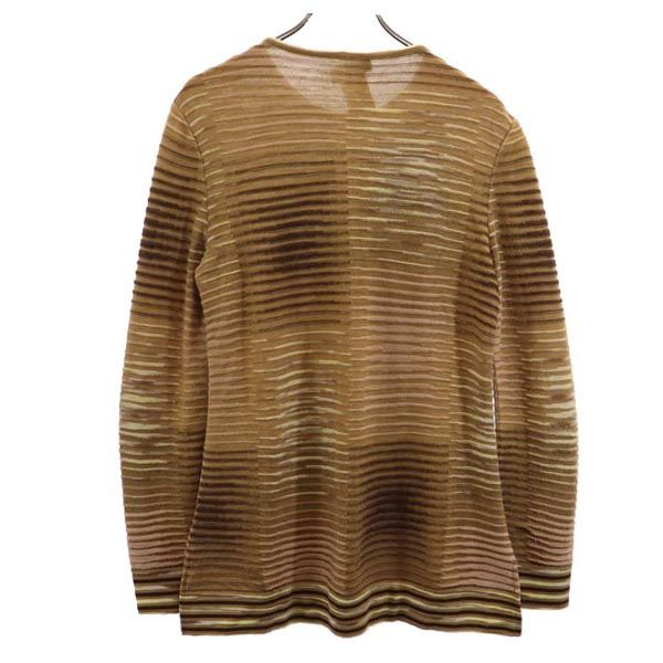 ミッソーニ イタリア製 ウールブレンド 総柄 長袖 ニット カットソー 40 ブラウン系 Missoni レディース ミッソーニ イタリア製 ウールブレンド 総柄 長袖 ニットカットソー 40