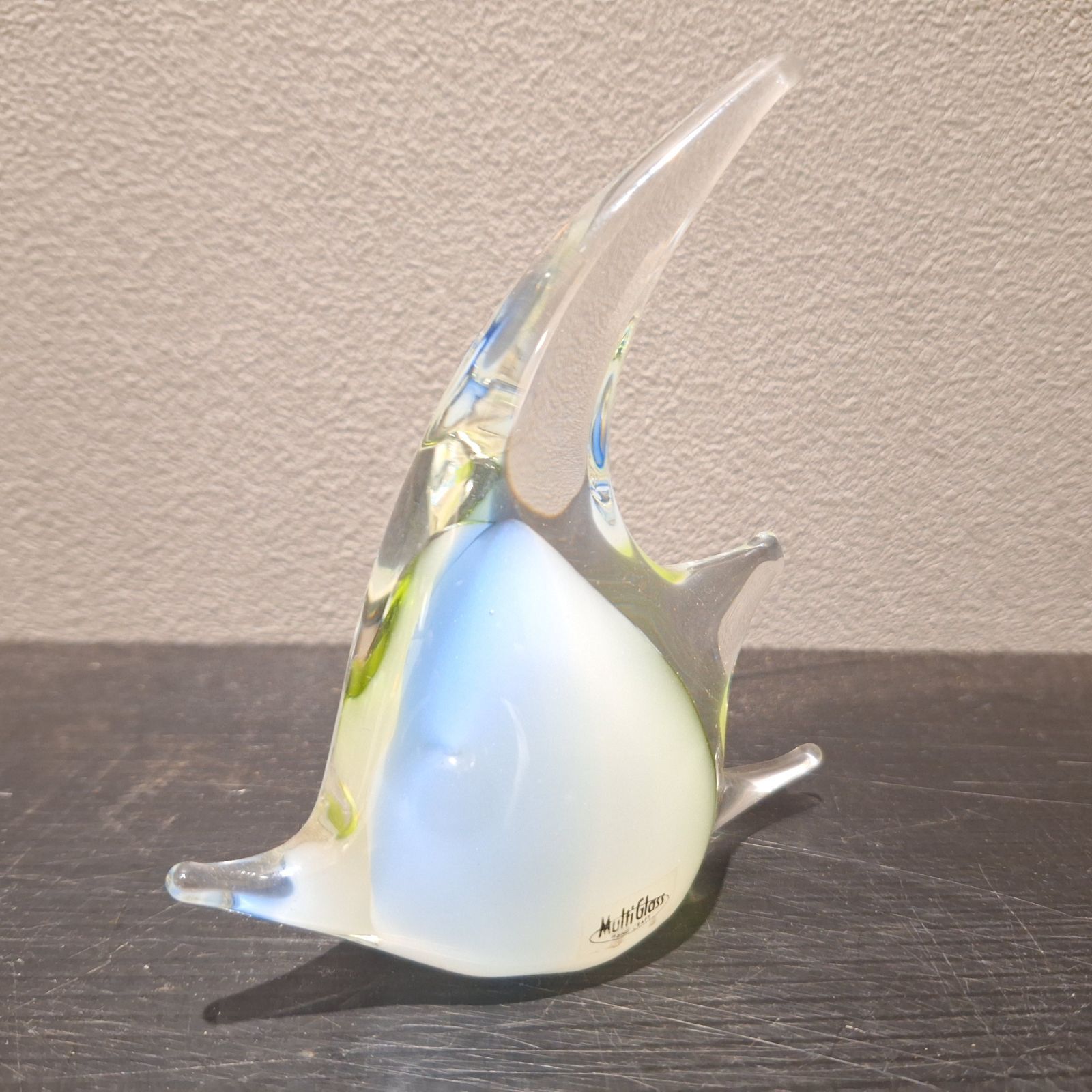 D(0507c1) Multi Glass マルティグラス エンゼルフィッシュ 魚 ガラス 置物 インテリア ガラス アート クリスタルガラス 工芸品  - メルカリ