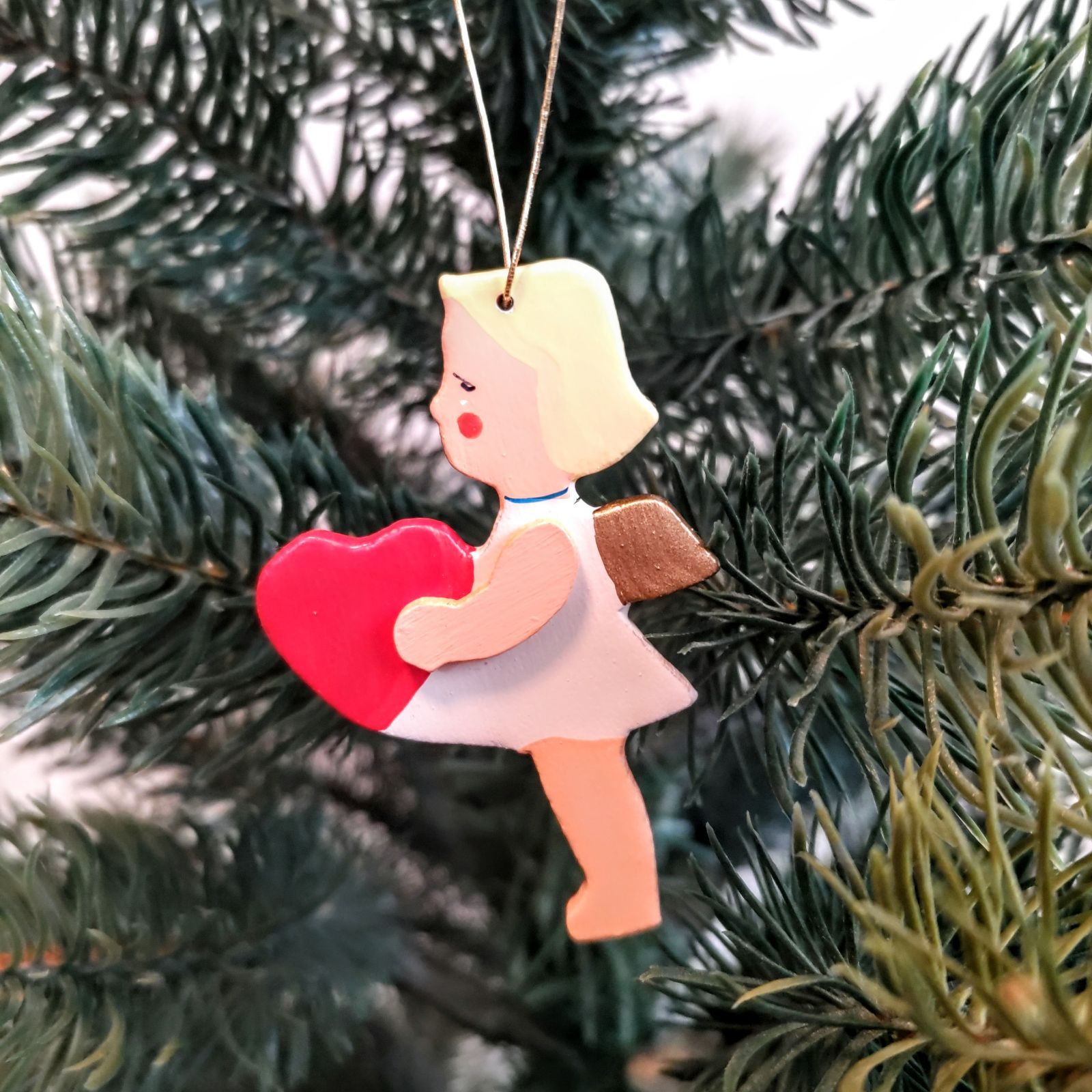 ドイツ工芸品 オーナメント 3人の天使 3つセット クリスマス飾り 木製