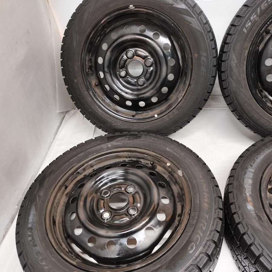 スタッドレス・ホイール 4本＞ 155/65R14 ピレリ 80% 14x4.5J ミツビシ製 4H -100 スズキ ダイハツ 軽自動車 中古 -  メルカリ