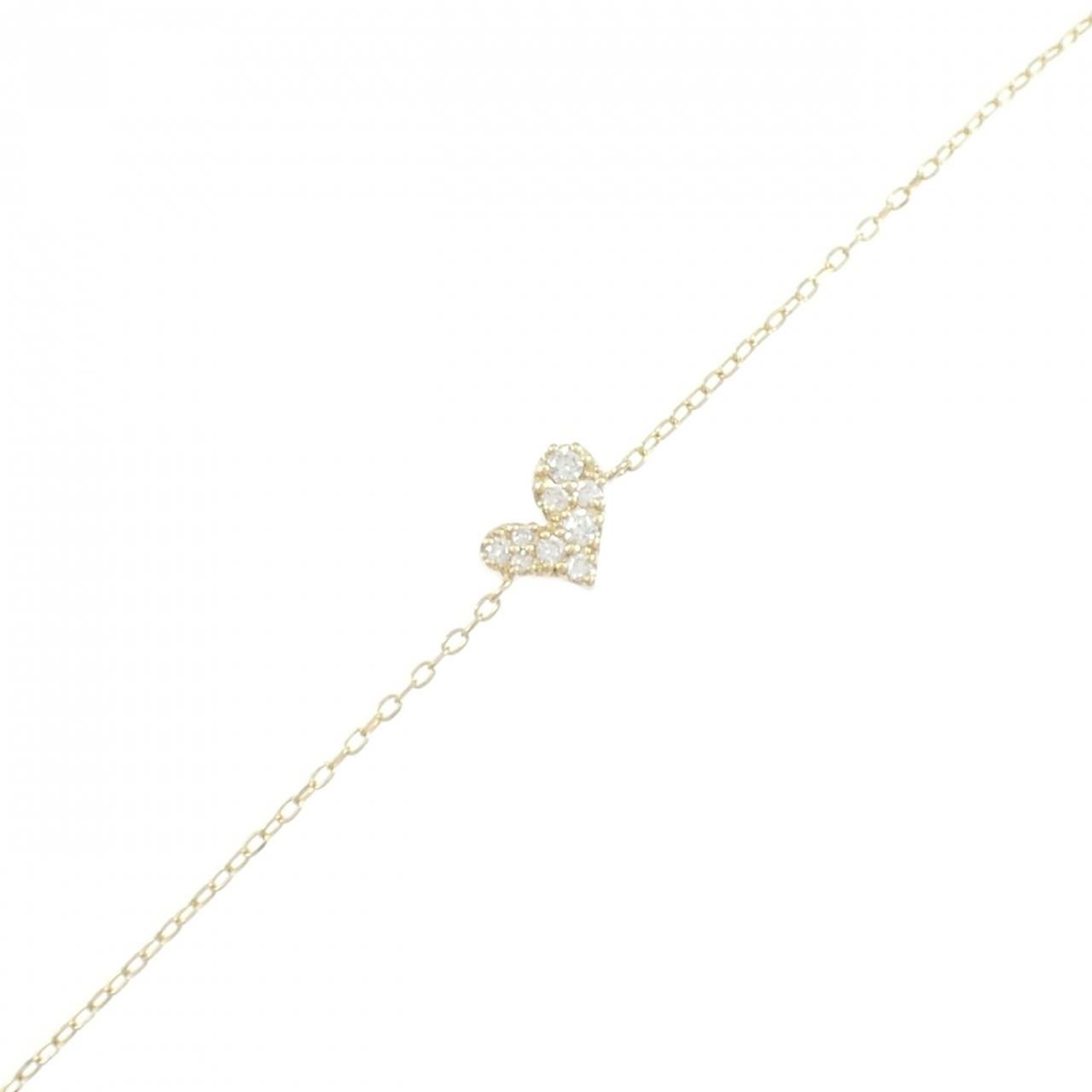 K10YG ハート ダイヤモンド ブレスレット