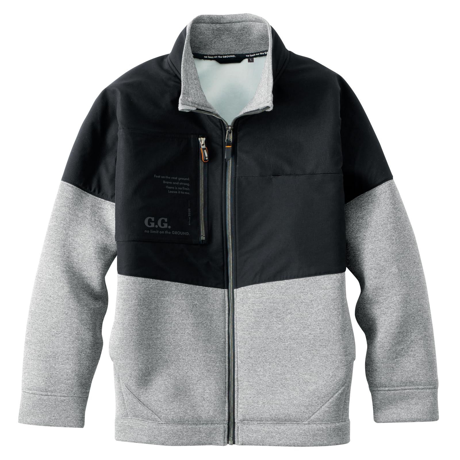 Size M_Color 26.杢グレー G.G. 軽防寒ブルゾン 7674-00 ストレッチ 反射 カジュアル 軽量 保温 秋冬 おしゃれ ジャケット 作業着 作業服 長袖 桑和 プロユニステッカー付 26.杢グレー M