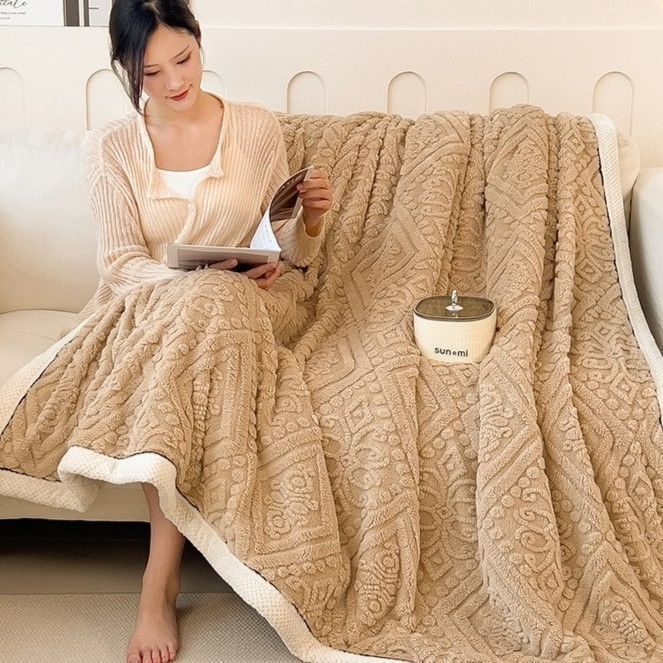 毛布 ダブルサイズ セミダブル 150cm×200cm もこもこ毛布 エアコンブランケット 昼寝 温活 温かい 北欧 ナチュラル かわいい