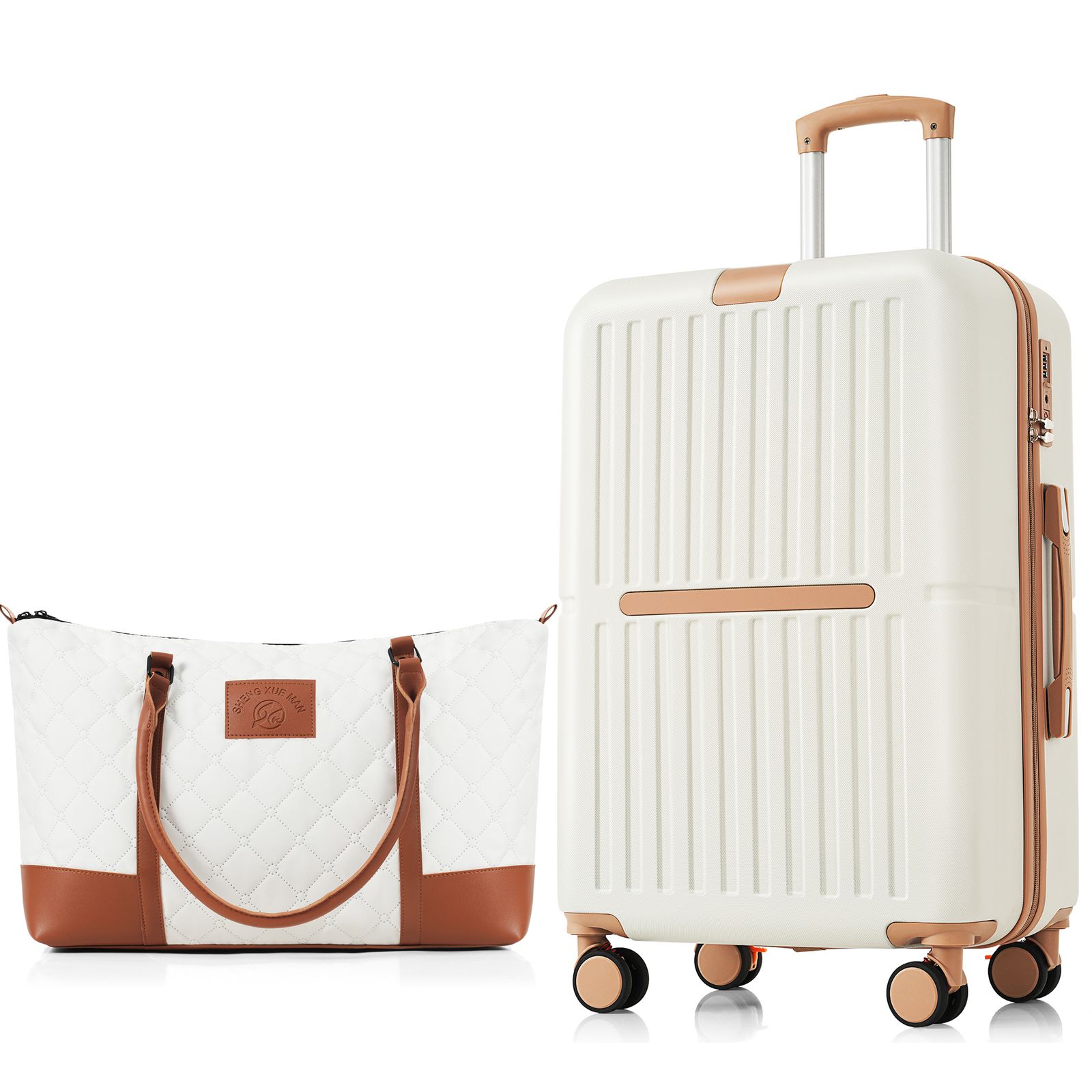 スーツケース Lサイズ トートバッグ付き キャリーケース USBポート ストッパー ドリンクホルダー 大型 軽量 大容量 旅行 7～14日 おしゃれ GC