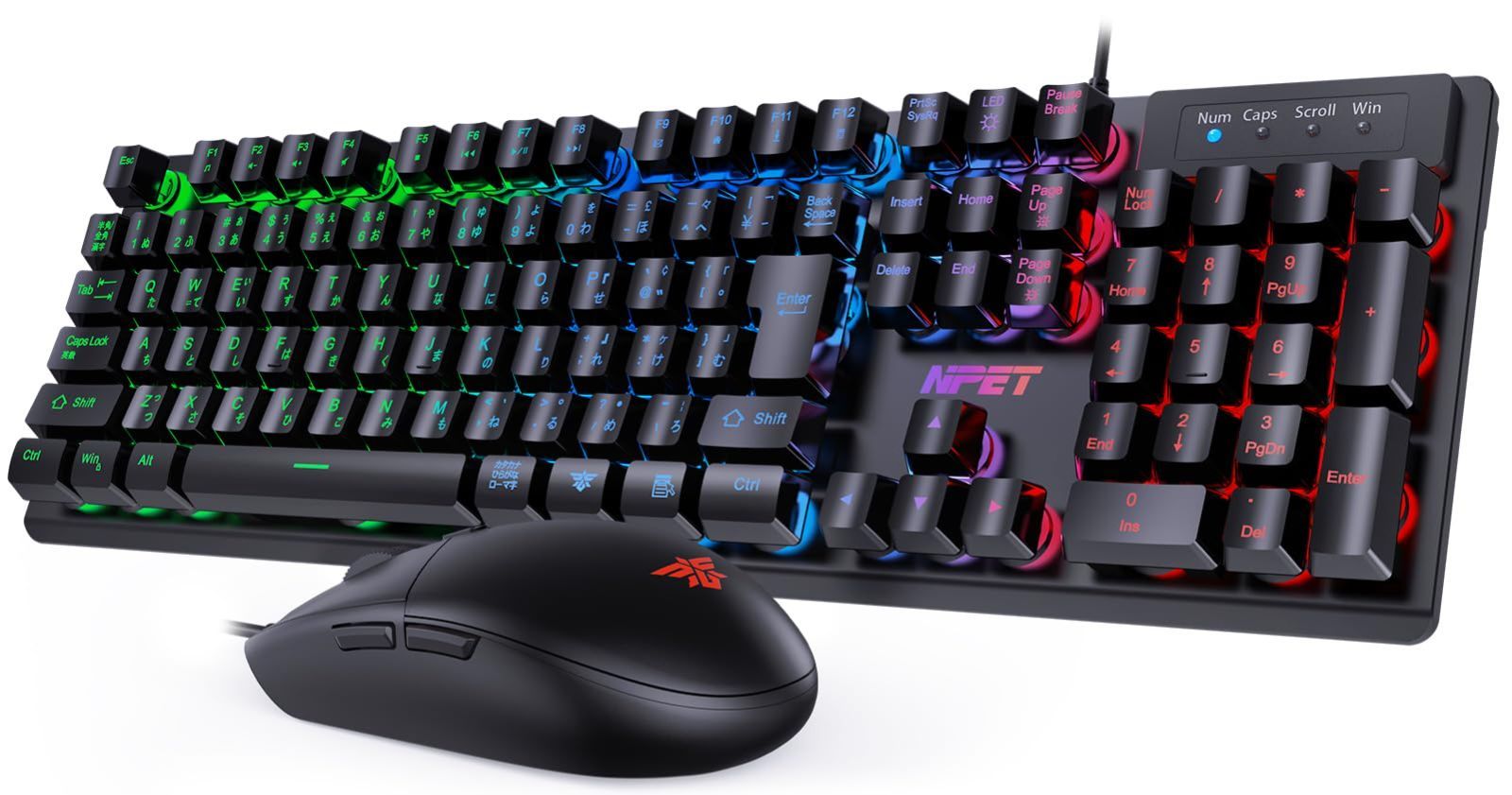 NPET パソコン・周辺機器 メカニカルゲーミングキーボード LEDバック