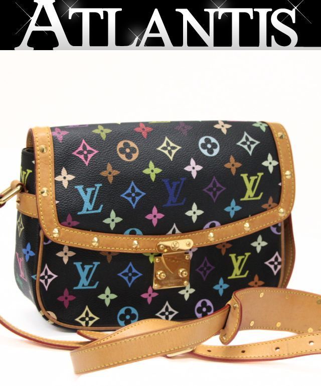 ルイヴィトン Louis Vuitton ソローニュ ショルダーバッグ マルチ 黒 M92639 71995