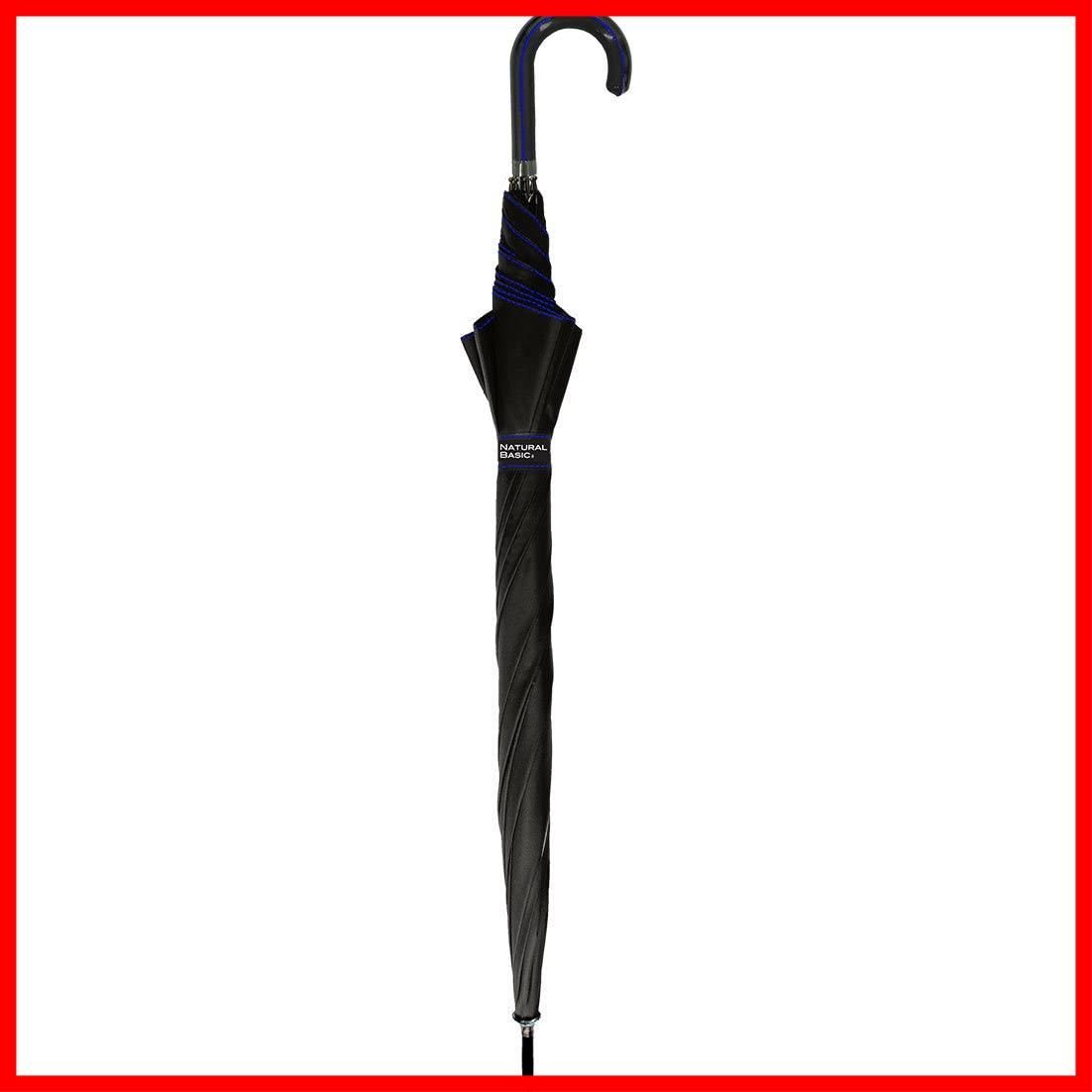 70 cm 親骨 受骨グラスファイバー ジャンプ式 413-025 無地 ビッグサイズ ネイビー ステッチ合皮手元 紳士長傘 中谷 中谷-傘