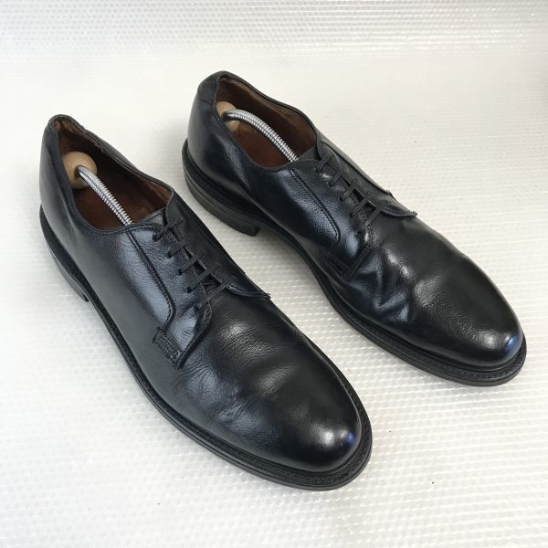 USA 80 s-90 s Vintage JCペニー J.C.Penney 本革 グッドイヤー製法 プレーントゥ 10.5 B 27.5-28.0 黒 BLACK サービス dress shoes A-92