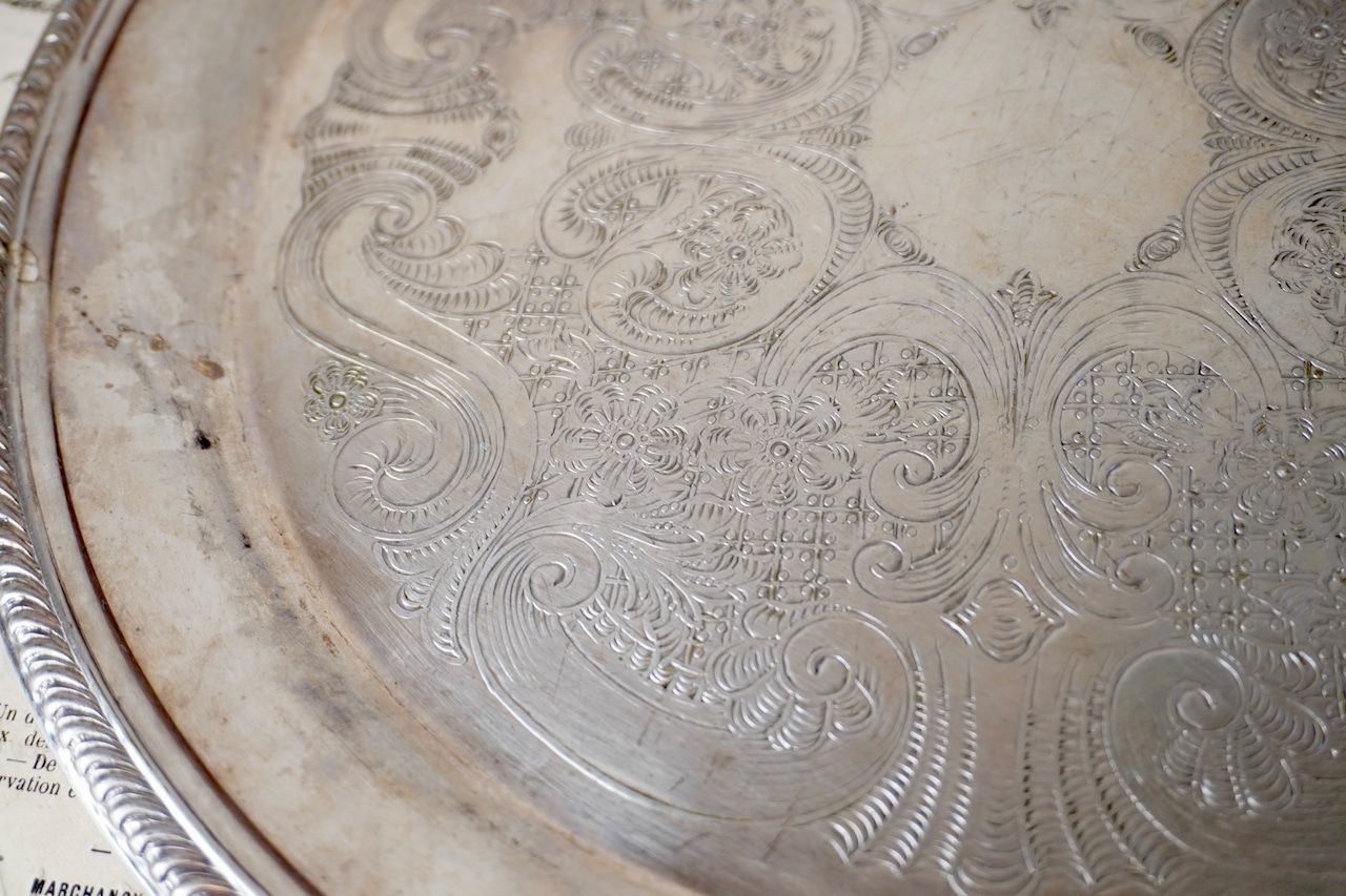 アメリカ ヴィンテージ シルバープレート トレー