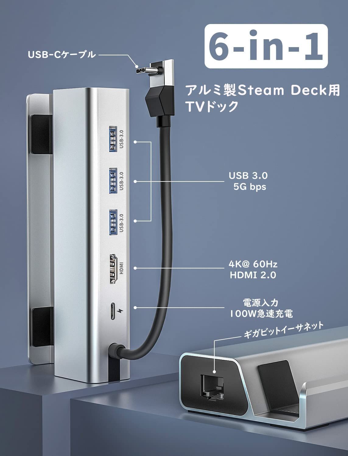 スチームデックsteamdeck256GB 華々しい HDMIドック