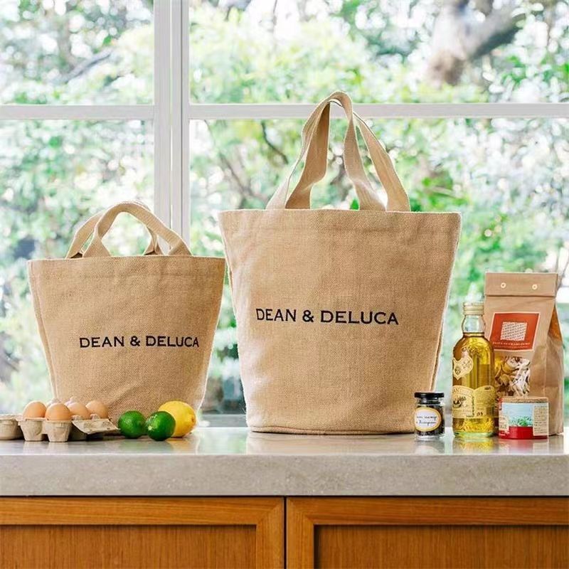 DEAN＆DELUCA ディーン＆デルーカ 麻 トートバッグ ジュートバッグ ショルダーバッグ 折畳 マーケット エコバッグ Lサイズ - メルカリ