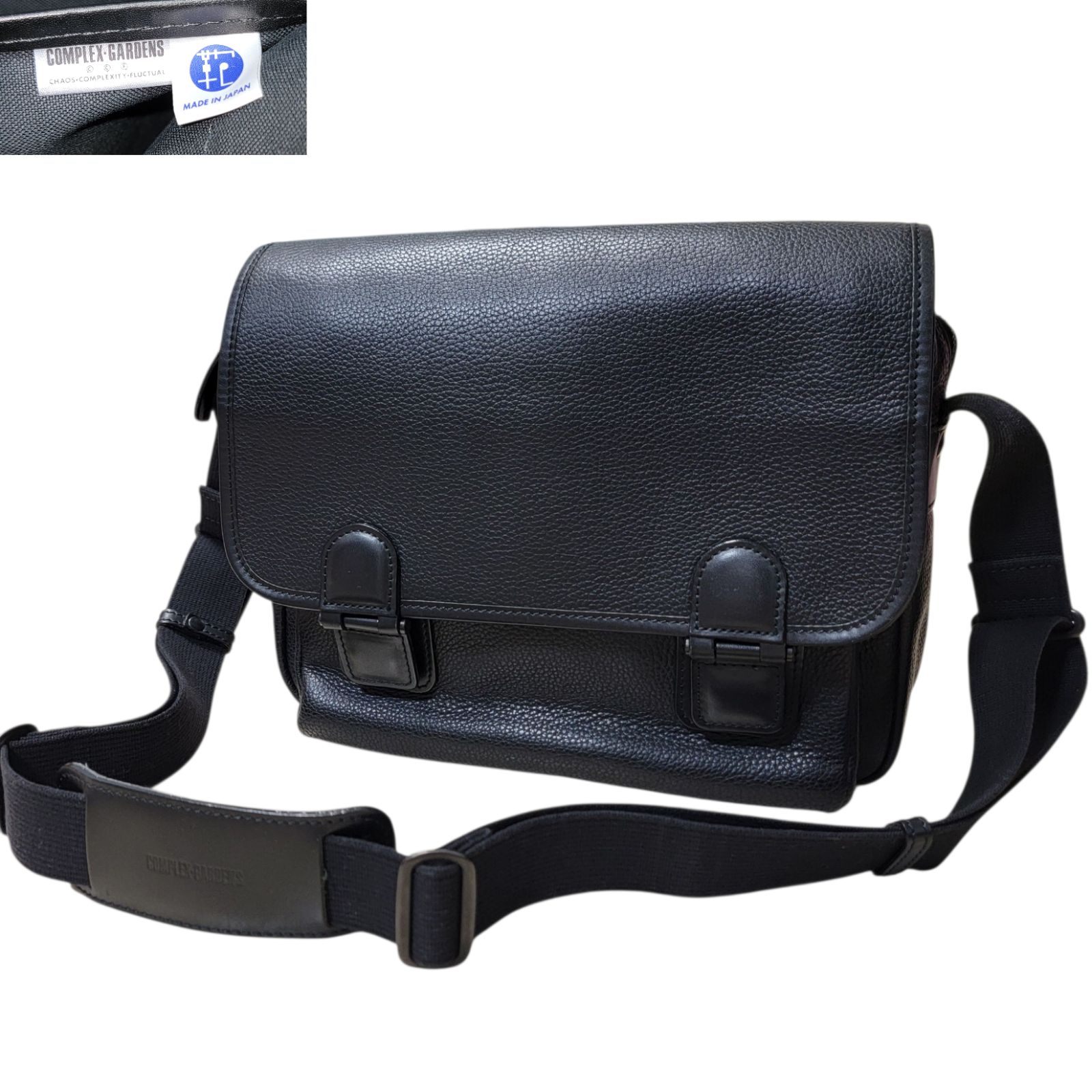 日本製 コンプレックスガーデンズ COMPLEX GARDENS ショルダーバッグ 3617 Wilder ワイルダー M 牛革 カウレザー 黒 メッセンジャーバッグ レザーバッグ
