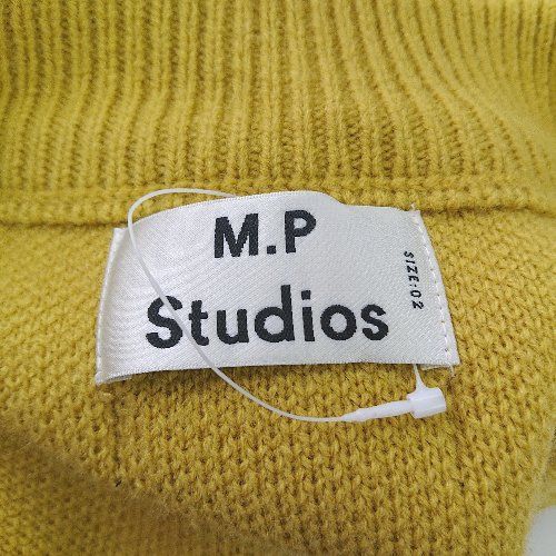 ■ M.P Studios メイソンプリンス 厚手 シンプル ボタン留め 長袖 カーディガン サイズ02 イエロー系 メンズ E  【1404240026827】