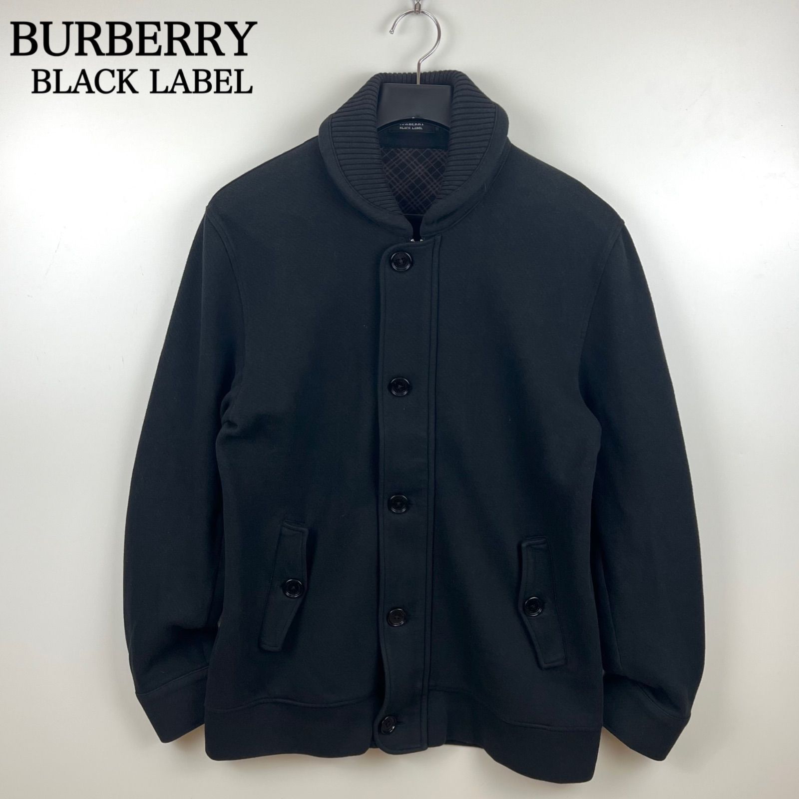 BURBERRY BLACK LABEL 00s y2k shawl collar sweat zip jacket 3 L 